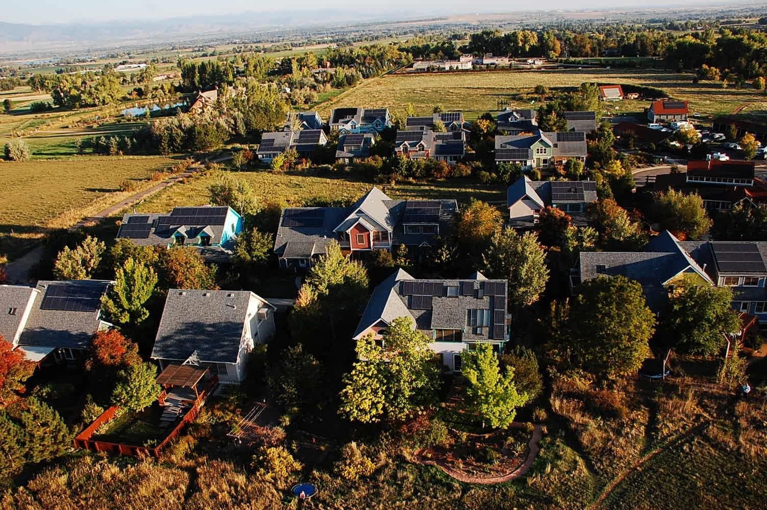 Aerial view of Nyland below the Front Range