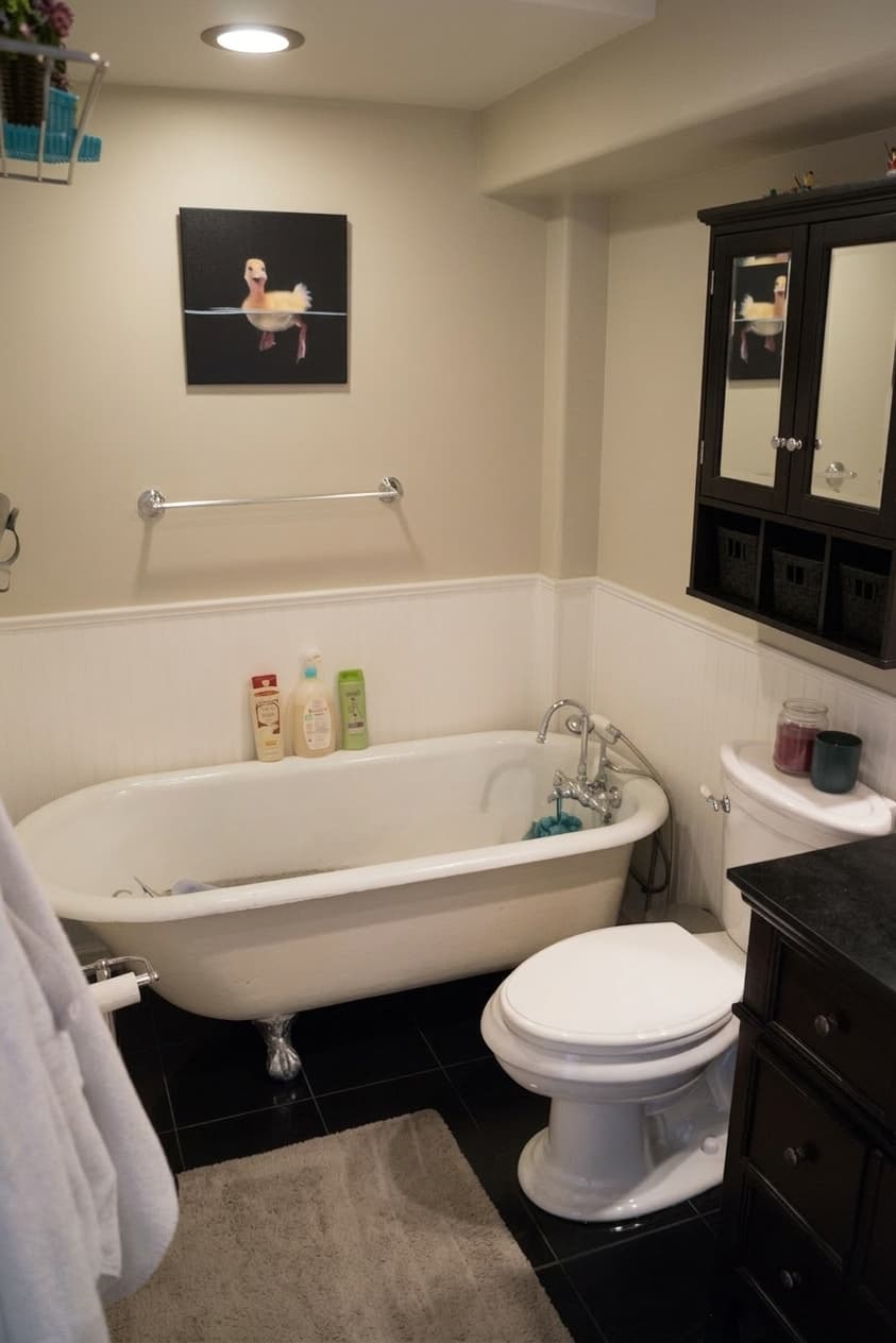 Granite Bath with Claw Foot Tub